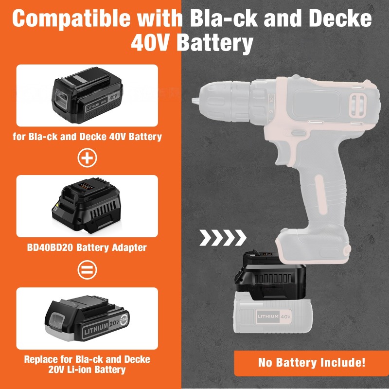 HAKSINKY Tool Battery Adapter  - Black+Decker Tool Cordless ulasan dan harga