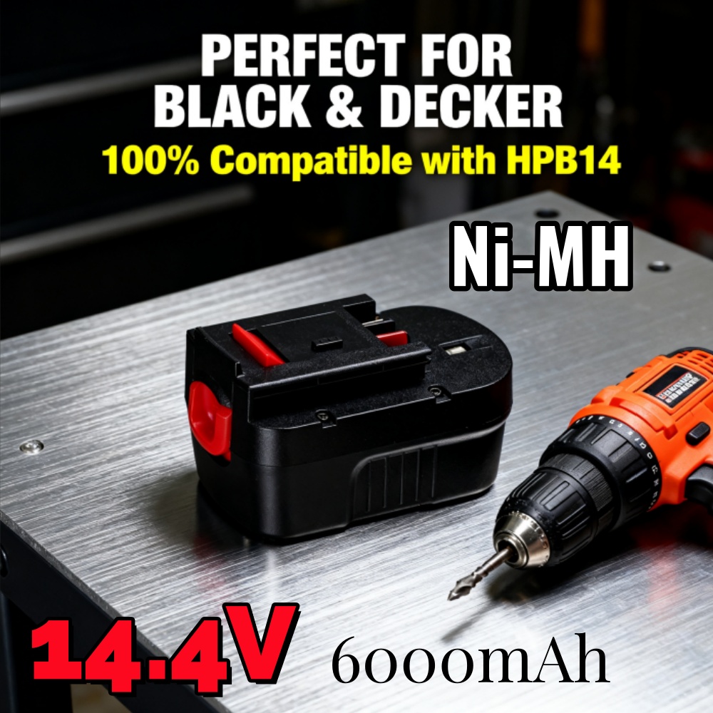 Upgraded 14.4V 6000mAh Ni-MH B - Black+Decker Tool Cordless ulasan dan harga